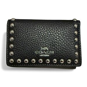 Coach micro wallet with rivets